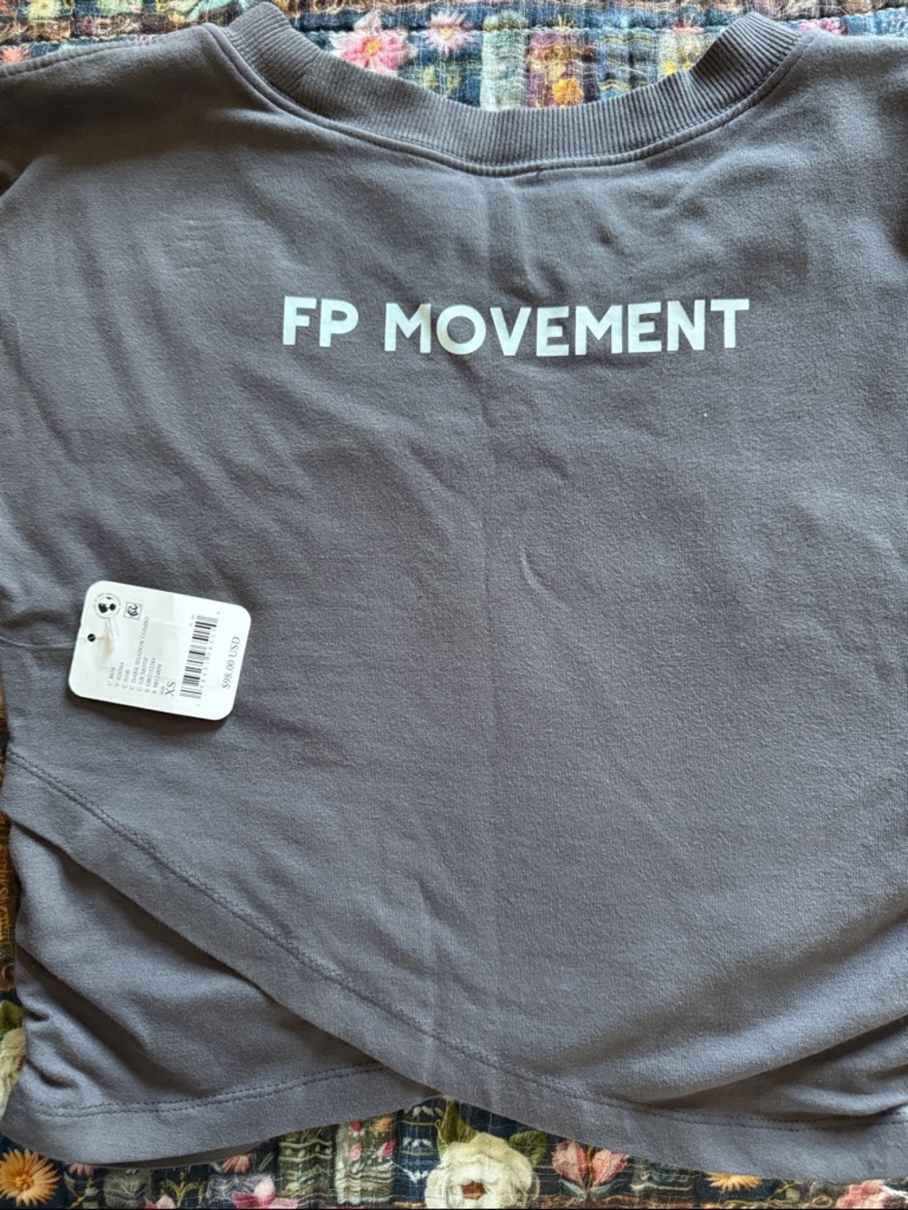 NWT- Free People- Hot shot logo Dark Gray Comfortable Relaxed Fit. Top & Bottom - Picture 5 of 6